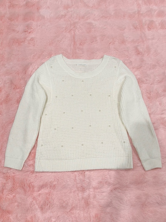 Lowrys Farm Sweaters - Lowrys Farm White Waffle Knit Sweater